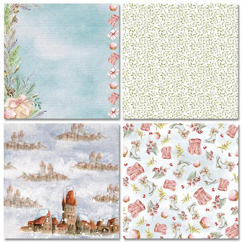 24 Sheets 6"X6" Christmas Patterned Paper Pad Scrapbooking Paper Pack Handmade Craft Paper Craft Background Pad Card PA2011