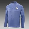Joyfball 2024/2025 Manchester City Half-Pull Training Suit Grey Jersey 1:1 Thai Quality Set