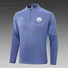 2024/2025 Manchester City Half-Pull Training Suit Grey Football Shirt 1:1 Thai Quality Set