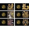 (US Local)6pcs Diamond Painting Greeting Cards DIY Diamond Art Cards for Adults (Cat)