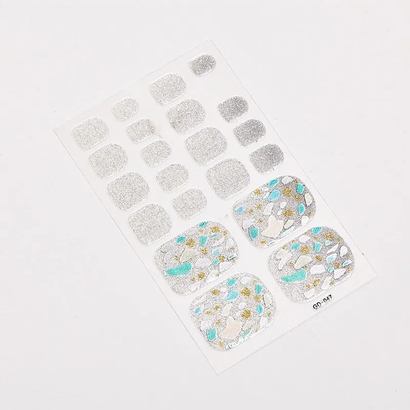 22 Tips/Sheet Shiny Nail Decoration Nail Adhesive Nail Accesoires Nail Art Decoration Nailart Sticker Adesivos Nail Tape