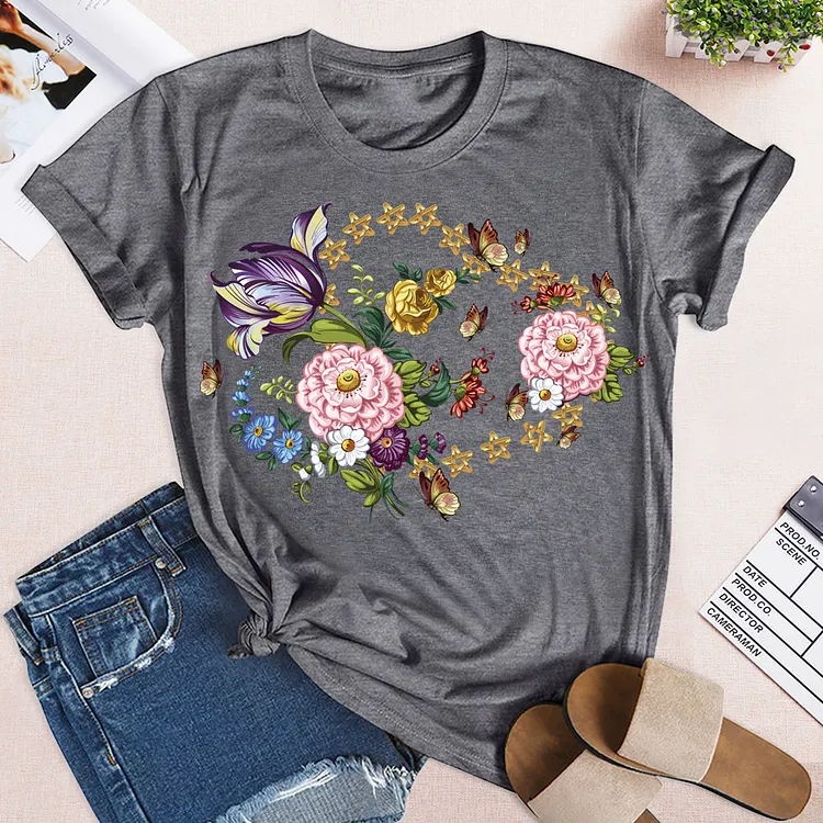 ANB - Butterfly flowers  T-Shirt Tee-04982