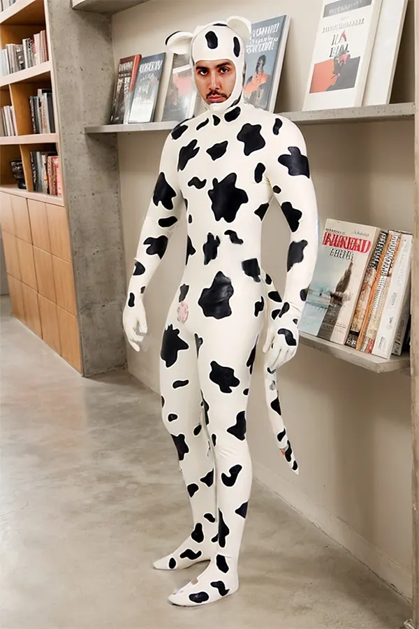 Men Latex Catsuits Bos Taurus Cow