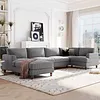 WOXYX U_Style Modular Sectional Sofa with Ottoman L Shaped Corner Sectional for Living Room, Office, Spacious Space(same sku: WY000336AAE)