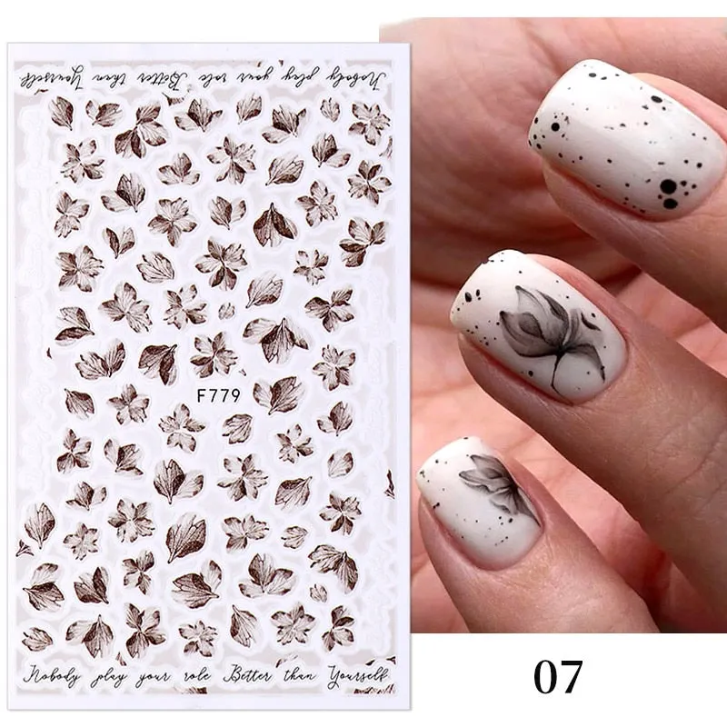 3D Christmas Nail Art Decoration Stickers Sparkly Gold White Colorful  Glitter Geometry Snowflake Winter Slider Nail Foils-Nail Inspo
