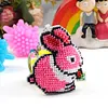 2Pcs Bunny Bead Cross Stitch Keychain Kit Mosaic Beads Embroidery Keyrings Art
