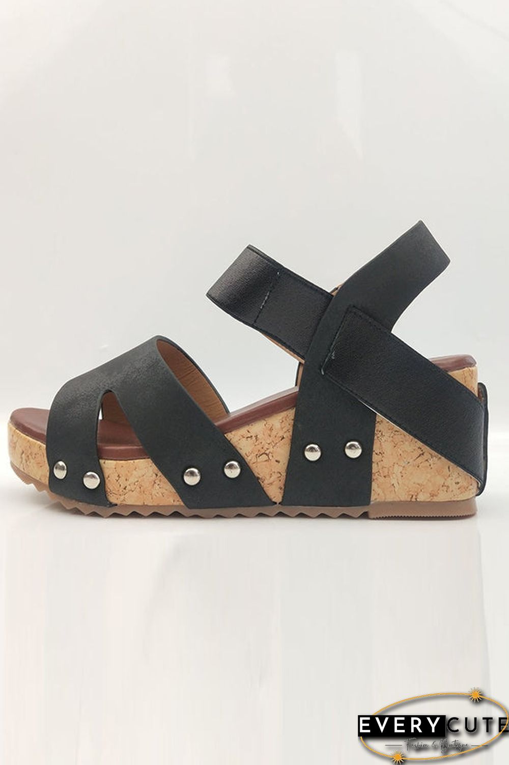 Open Toe Cut Out Wedge Sandals