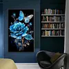 Blue Rose Butterfly-11CT Stamped Cross Stitch 40*65cm