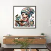 Gnome Sewing-11CT Stamped Cross Stitch 50*50cm/19.69*19.69in