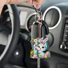 (US Local)PET Double Sided Special Shaped Easter Alphabet DIY Diamond Painting Keychain