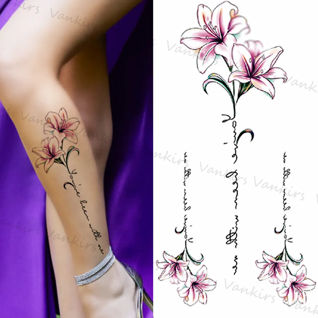 Sdrawing Skeleton Snake Flower Temporary Tattoos For Women Girls Realistic Snake Wolf Tribal Fake Tattoo Sticker Arm Waist Tatoo 3D