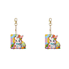 (US Local)PET Double Sided Special Shaped Easter Alphabet DIY Diamond Painting Keychain