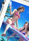 Swimsuit Aerith Gainsborough & Tifa Lockheart Decorative Painting - (FF7) Final Fantasy VII Decorative Painting - Mystical Art Studios