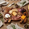 Highland Cow Wooden Charcuterie Board with Compartments for Cheese Meat Snacks