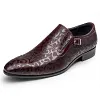 Mens Dress Slip On Leather Shoes Black