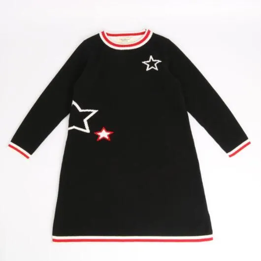 Baby Girls Knitting Dresses Toddler Girl Winter Knit Dress Beautiful Vintage Style Child Full Sleeve Kniting Dress
