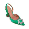 Women's 95mm High Heels Crystal Rhinestone Slingback Pumps Shoes For Wedding Party 
