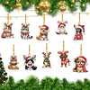 10Pcs Christmas Diamond Painting Christmas Tree Pendant (Christmas Cats Dogs)