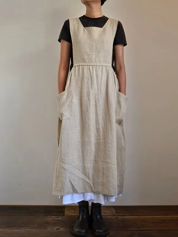 Blend Apron Dress With Pockets