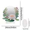 DIY Diamonds Painting Special Shaped Crystal Drill Crafts Mirror Desk Ornament Decor Kit(Lotus)