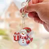 (US Local)12Pcs Christmas Diamond Painting Keychain Rhinestone Painting Keychain Pendant