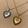 Retro Palace Style Brushed Heart Necklace Niche High-End Design Light Luxury Diamond Inlaid Exquisite Temperament Female Clavicle Necklace