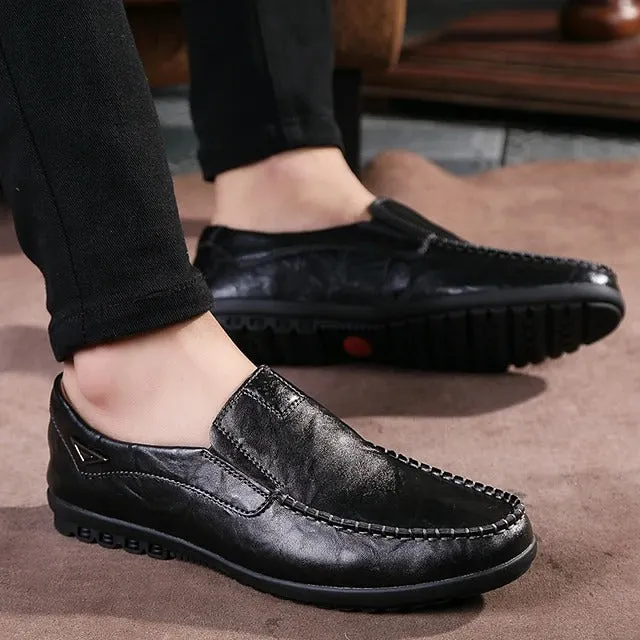 Sursell Shoes Men's Loafers & Slip-Ons British Daily  Leather Breathable Non-slipping Wear Proof Outdoor Walking Shoes