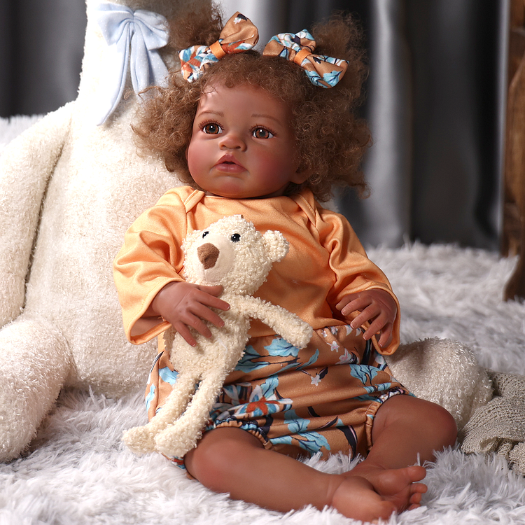 Babeside Quiet Reborn Baby JOJO 20'' African American Little Infant Girl Emotional Comfort Companion