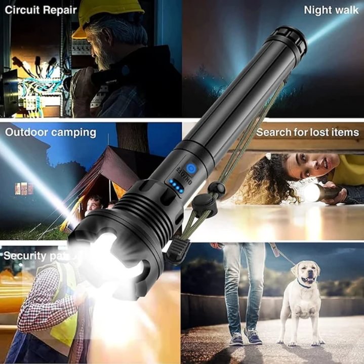 🔥Last Day 70% OFF! 🎉LED Rechargeable Tactical Laser Flashlight 90000 High Lumens