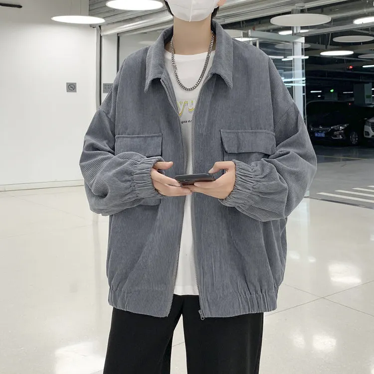 Corduroy Patch Jacket Fall Jacket Men's Loose Casual