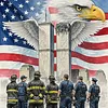 Diamond Painting -DIY Round Drill 911 Eagle guard the Twin Towers(40*40CM)