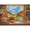 Autumn Window View-14CT Stamped Cross Stitch Egyptian Cotton 95*75cm/37.4*29.53in(Big Size)