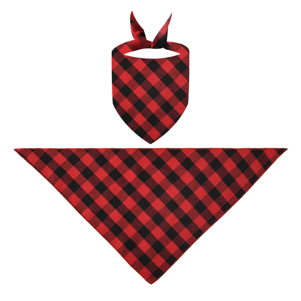Christmas "We are Family" Colorful Multi-Element Letter Prints Black Short Sleeve with Red & Black Plaid Pant Family Matching Pajamas