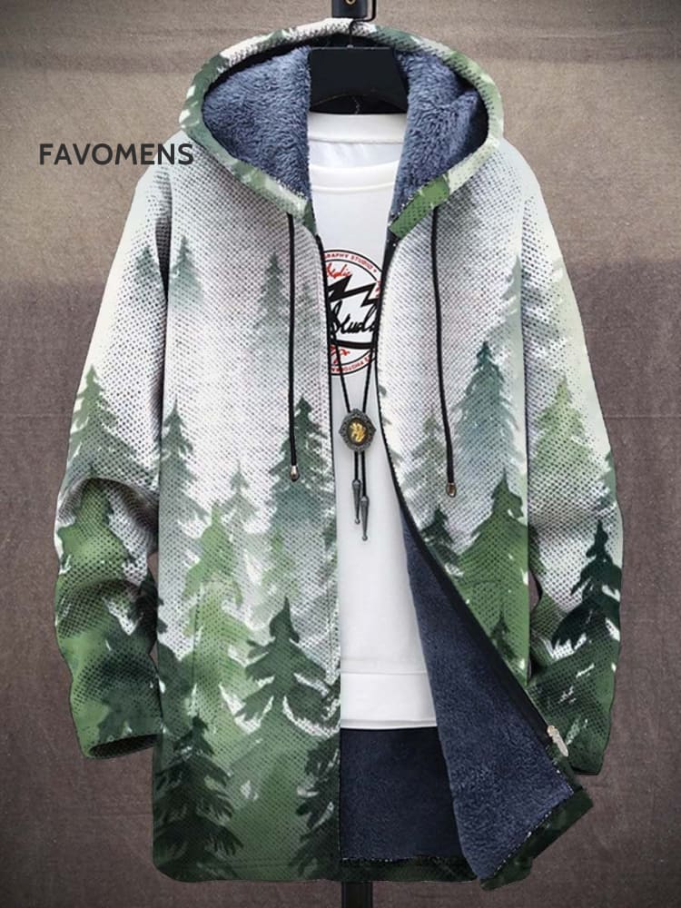 Men&rsquo;s Art Plush Thick Long-Sleeved Coat Colorful / M
