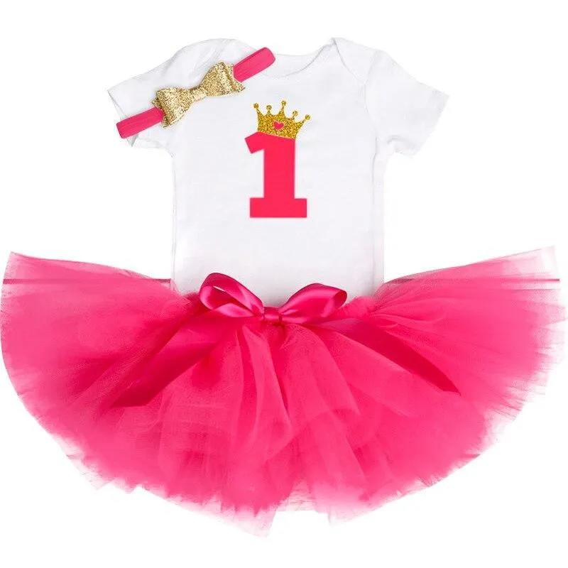 Fantasy 1 2 Year Birthday Baby Girl Dress Summer Girls Dots Clothes Kids Dresses For Girl Party Tutu Tutu Outfits 3pcs Clothing