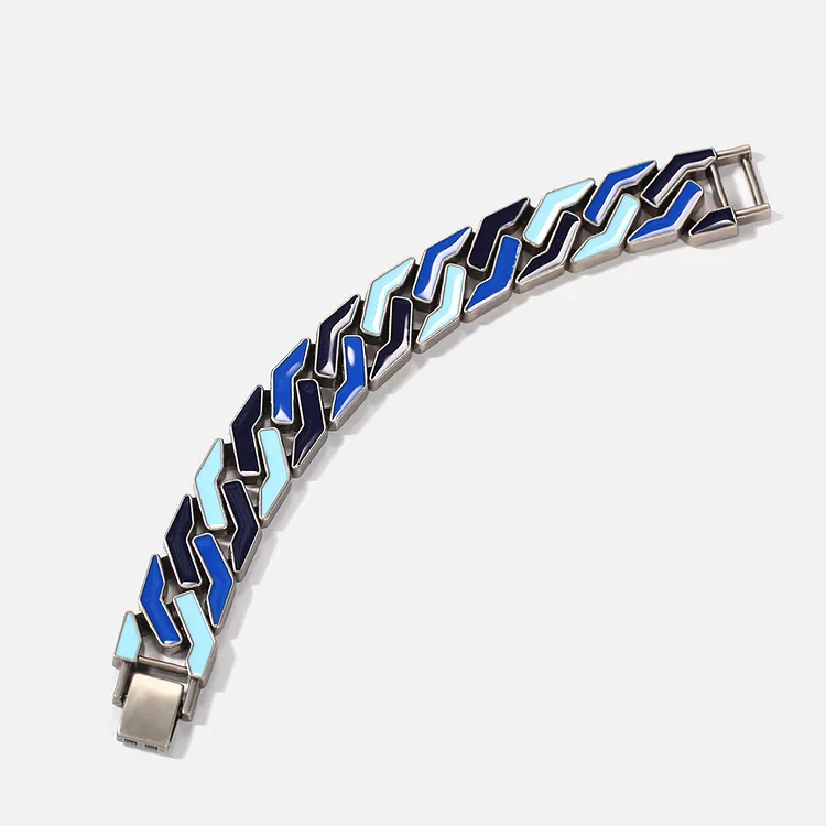 Colorful Retro Geometric Alloy Bracelets 17MM Hip Hop
