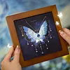 3D DIY Bead Embroidery Butterfly Home Decor Gift Tabletop Display Frame Kit(Include Embroidery Hoop)