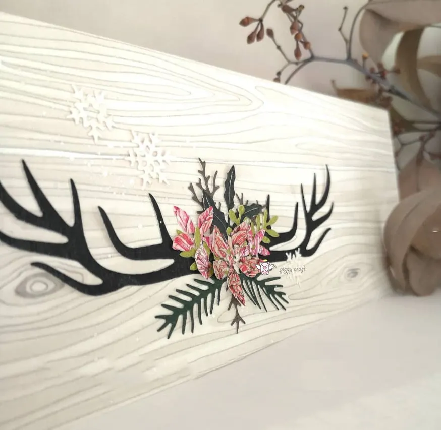 Piggy Craft metal cutting dies cut die mold Christmas deer horns Scrapbook paper craft knife mould blade punch stencils dies