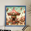 >SALE<Full Embroidery Eco-cotton Thread 11CT Print Carousel Cross Stitch Kit 50x50cm