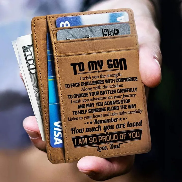 Dad To Son - Listen To Your Heart And Take Risks Carefully - Card Wallet The Cold Blanket