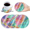 (US Local)[Upgrade]4Pcs Acrylic Special Shape River DIY Waterproof Diamond Painting Coaster