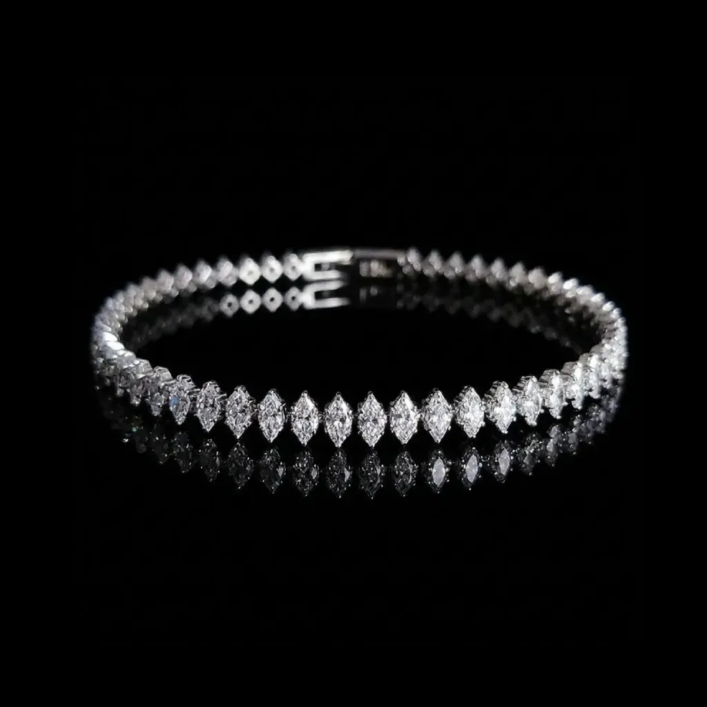 JiStones Symphony Mixed-Cut Tennis Bracelet - Silver Tone