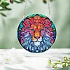 2pcs Diamond Painting 2D Flat Lion Pendant Decor for Home & Windows