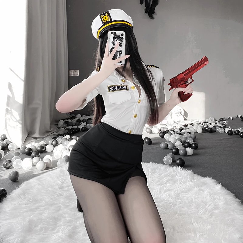 Billionm OJBK Police Woman Officer Uniform Sexy Secretary Erotic Outfit Smooth Stretch Dress Lingerie Policewoman Couple Costumes 2022NEW