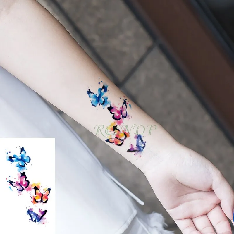 Water Transfer fake flsh tattoo cute cartoon gray rabbit Waterproof Temporary Tattoo sticker for adults kids 10.5*6 cm