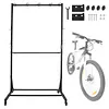 [US Local Warehouse] Mobile Freestanding Vertical Bike Rack with Locking Casters & 6 Hooks Bicycle Storage Vertical Bike Storage Stand Holds Up To 5 Bikes Height Adjustable for Garage Basement & Home