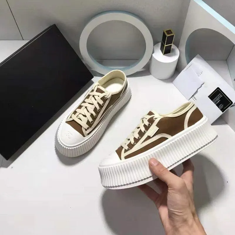 Little White Shoes Female Lace-Up Platform Cake Thick-Soled Casual Biscuit Shoes Female 2021 Spring And Autumn New Inner Increas