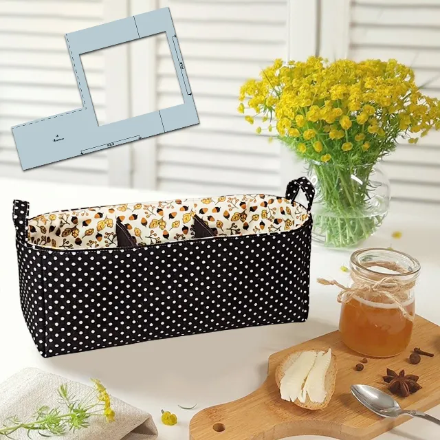 Three-Section Fabric Basket Sewing Template - With Tutorial