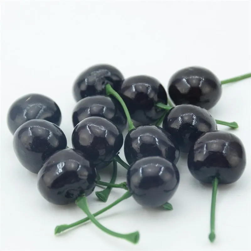 20pcs Artificial Fake Fruits and Vegetables Foam Red Cherry For Wedding Decoration Scrapbooking Simulation  Fake Flowers