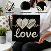 (25x25cm)DIY Pearl Painting Love Framed Handmade Pearl Material Art Kit Living Room Decor